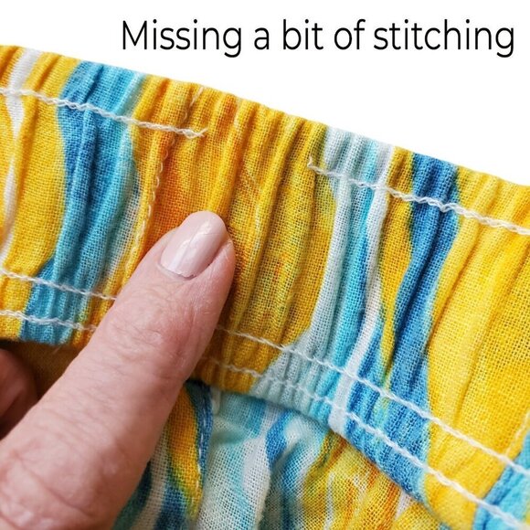 Rachel Zoe Wide Leg Beach Pants Bright Yellow and Blue Open sides - Picture 13 of 14